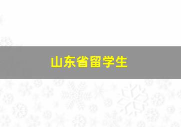 山东省留学生