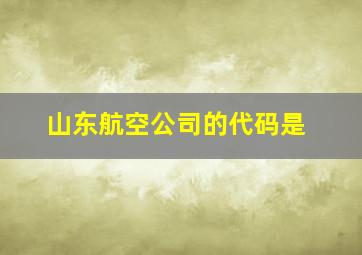 山东航空公司的代码是