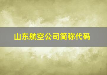 山东航空公司简称代码