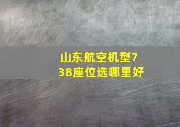 山东航空机型738座位选哪里好