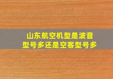 山东航空机型是波音型号多还是空客型号多