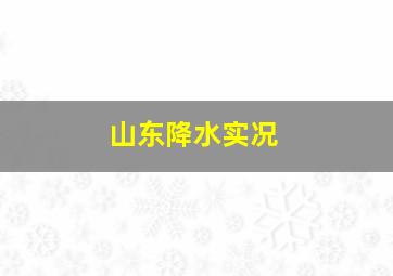 山东降水实况