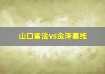 山口雷法vs金泽塞维