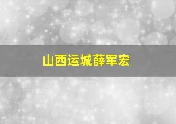 山西运城薛军宏