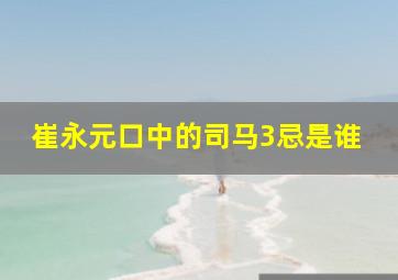 崔永元口中的司马3忌是谁