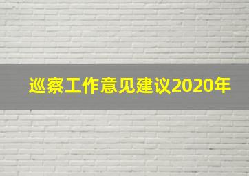 巡察工作意见建议2020年