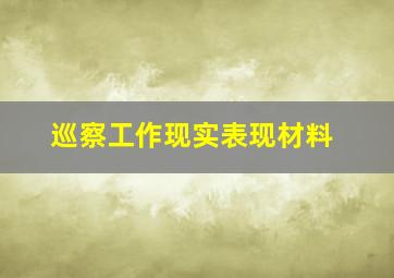 巡察工作现实表现材料