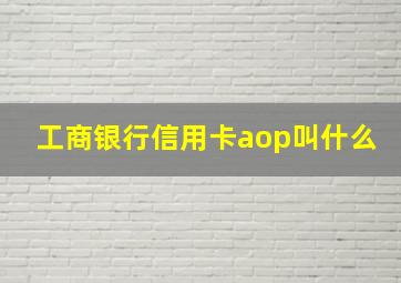 工商银行信用卡aop叫什么