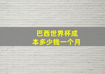 巴西世界杯成本多少钱一个月