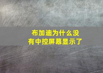 布加迪为什么没有中控屏幕显示了