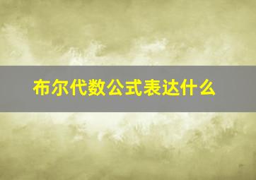 布尔代数公式表达什么