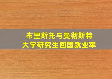 布里斯托与曼彻斯特大学研究生回国就业率