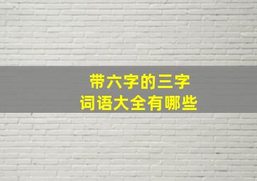 带六字的三字词语大全有哪些