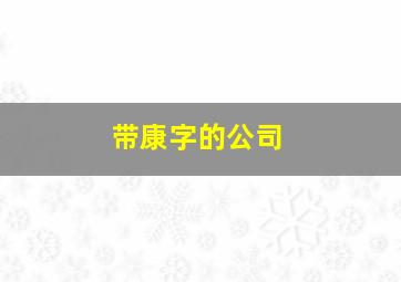 带康字的公司