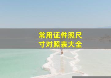 常用证件照尺寸对照表大全