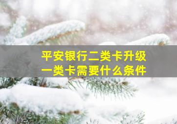 平安银行二类卡升级一类卡需要什么条件