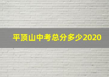 平顶山中考总分多少2020