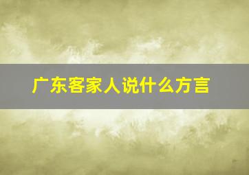 广东客家人说什么方言