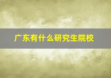 广东有什么研究生院校