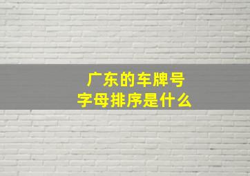 广东的车牌号字母排序是什么