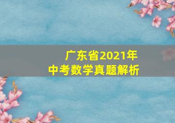 广东省2021年中考数学真题解析