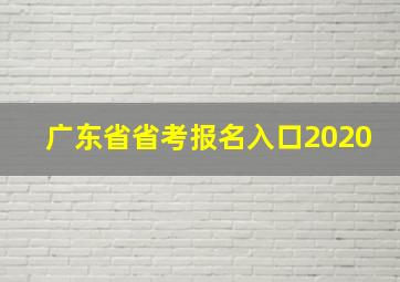 广东省省考报名入口2020