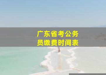 广东省考公务员缴费时间表