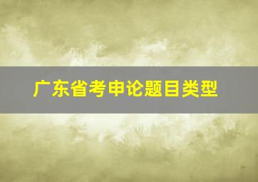 广东省考申论题目类型