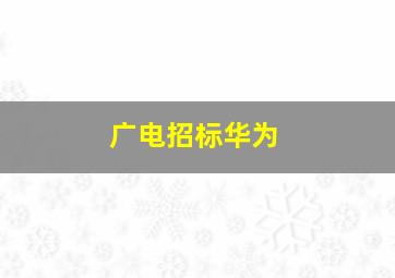 广电招标华为