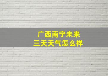 广西南宁未来三天天气怎么样