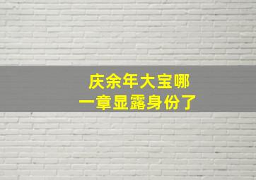 庆余年大宝哪一章显露身份了