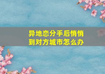 异地恋分手后悄悄到对方城市怎么办