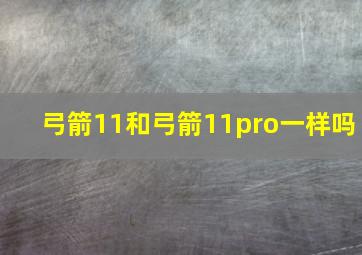 弓箭11和弓箭11pro一样吗