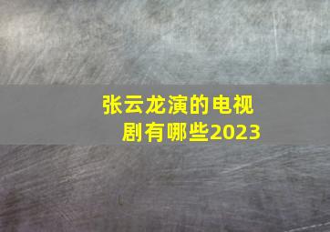 张云龙演的电视剧有哪些2023