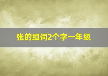 张的组词2个字一年级