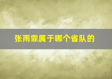 张雨霏属于哪个省队的