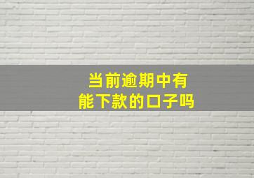 当前逾期中有能下款的口子吗