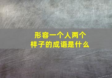 形容一个人两个样子的成语是什么