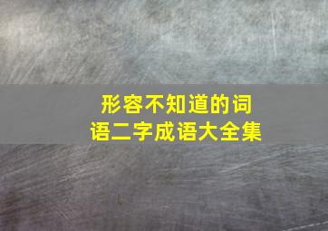 形容不知道的词语二字成语大全集