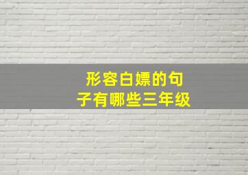 形容白嫖的句子有哪些三年级