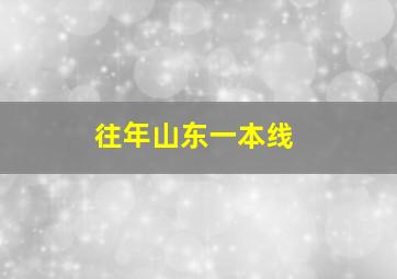 往年山东一本线