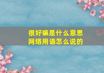 很好嘛是什么意思网络用语怎么说的