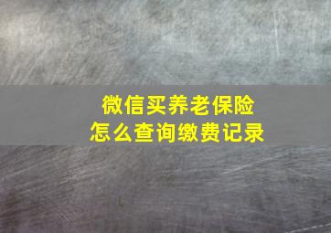 微信买养老保险怎么查询缴费记录