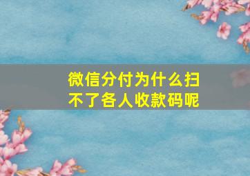 微信分付为什么扫不了各人收款码呢