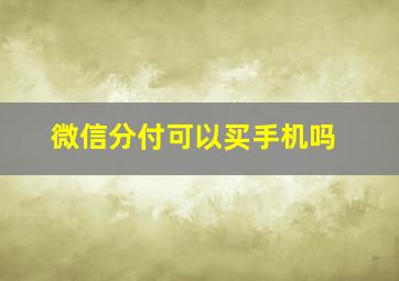 微信分付可以买手机吗