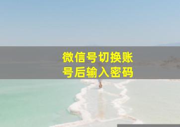 微信号切换账号后输入密码