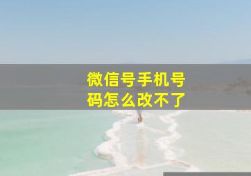 微信号手机号码怎么改不了