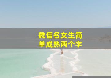 微信名女生简单成熟两个字