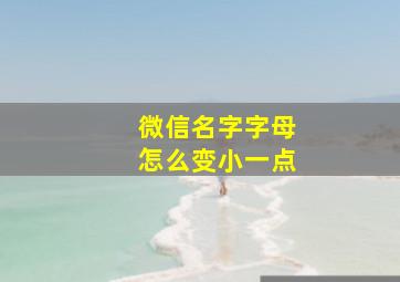 微信名字字母怎么变小一点