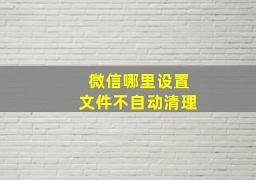 微信哪里设置文件不自动清理